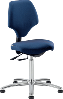 ESD 의자 "Nova" bluscuro, 좌면 높이 44–56cm, 딱딱한 바닥용 캐스터(DIN EN 61340-5-1 인증서 포함)